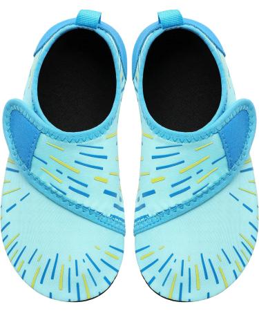 JIASUQI Kids Water Shoes Quick Dry Barefoot Aqua Socks - Easy Line Blue | Size 10.5/11 UK Child - Buy Online on GoSupps.com