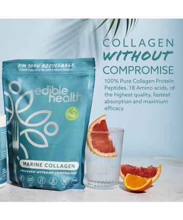 Edible Health High Protein Marine Collagen Powder Collagen Supplements Regeneration Collagen Powder Supplement Peptides for Diet and Everyday Carb Free Marine Collagen 400g Pouch 30 Day Supply - Buy Online on GoSupps.com