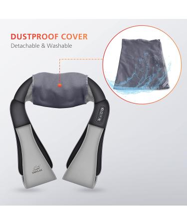 Snailax 4D Shiatsu Neck & Back Massage Device with Heat - Ideal for Home Office & Car - Perfect Gift for Men & Women - Gray - Buy Online on GoSupps.com