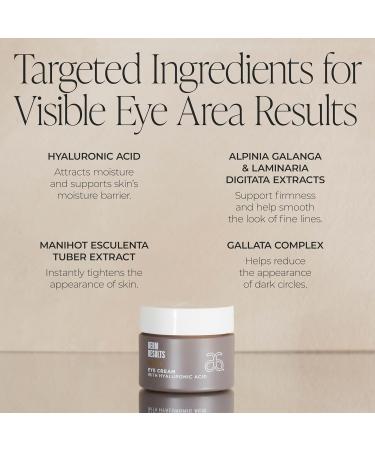 Arbonne DermResults Advanced Eye Cream with Hyaluronic Acid Hydrating Under Eye Cream Gentle Formula for All Skin Types 0.5 oz (15 g) - Buy Online on GoSupps.com