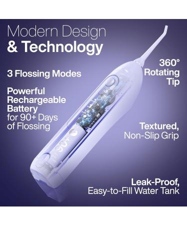 AquaSonic Icon Water Flosser - Cordless Rechargeable Oral Irrigator for Teeth | Waterproof Portable Dental Cleaning | Ideal for Braces & Travel - Lilac - Buy Online on GoSupps.com