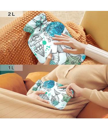 2L Heat Bottles for Pain Relief & Warmth - Sea Mussels Fish Corals & Jellyfish Designs | Ideal for Menstrual Complaints & Bed Warmers - International Shipping - Buy Online on GoSupps.com