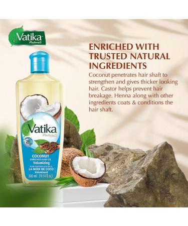 Dabur Vatika Naturals Enriched Coconut Hair Oil - Moisturizing and Strengthening Formula for Healthy Scalp and Silky Hair - Buy Online on GoSupps.com