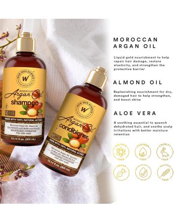 WOW Skin Science Moroccan Argan Oil Shampoo & Conditioner Set | Sulfate & Paraben Free | Ideal for All Hair Types | International Shipping - Buy Online on GoSupps.com