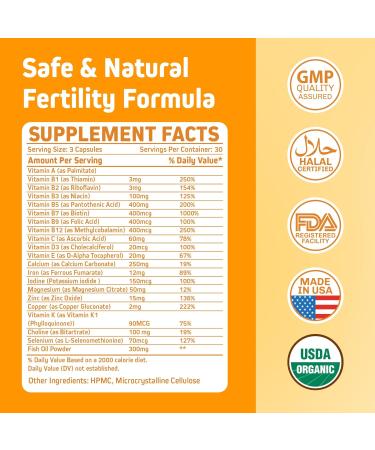 GMU GLOBAL MEDICS USA - Fertinova - Premium Preconception Vitamins & Pregnancy Support Prenatal Vitamins for Women Fertility Supplements for Women Needed Prenatal Choline Supplements - 90 Capsules - Buy Online on GoSupps.com
