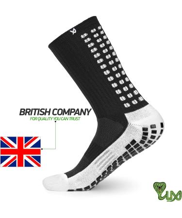 LUX Anti-Slip Soccer Socks - Non-Slip Sports Grip Pads - Black - Buy Online on GoSupps.com