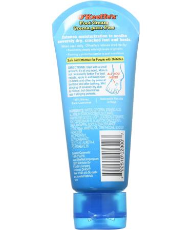 O'Keeffe's Healthy Feet Foot Cream 3.2 oz - Deep Moisturizing Relief for Dry Cracked Feet - Buy Online on GoSupps.com