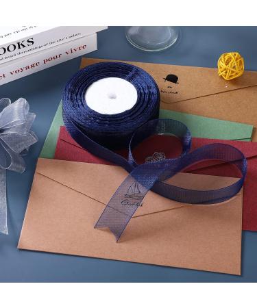 Molshine Navy Blue Sheer Organza Ribbon 1 Inch x 50 Yards - Ideal for Bouquets, Garlands, Wedding Decor & Crafts - Buy Online on GoSupps.com