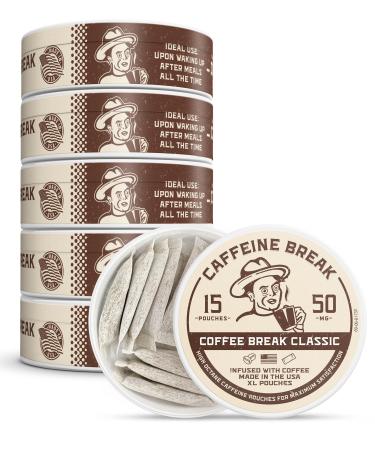 ALP Supply Co - Coffee Break Caffeine Pouches - Smooth Coffee Flavor - Clean Bold Energy Anytime - Made in USA - 50mg Caffeine Each - 15 Pouches