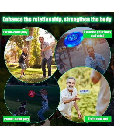 3-Piece LED Flying Disc Set | Glow in The Dark | 175g | 10.43 Inch | Easy to Throw | Ultimate Disc for Outdoor Games | Perfect for Camping, Beach, and Park | Great Gift for Adults - Buy Online on GoSupps.com