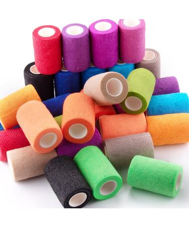 BQTQ 30 Rolls Cohesive Bandage 3 Inch - Self Adherent Sport Wrap Tape for Ankle Sprains & Swelling - Rainbow Color - Ideal for Humans and Animals - Buy Online on GoSupps.com