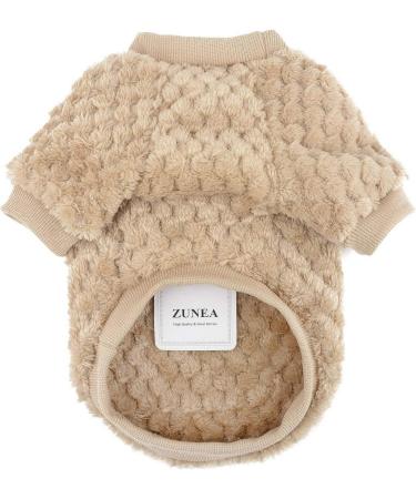 Zweitea Fleece Dog Sweater for Small Dogs | Warm Soft Winter Jacket for Chihuahua & Cats | Brown | Pet Clothing (1 Pack) - Buy Online on GoSupps.com