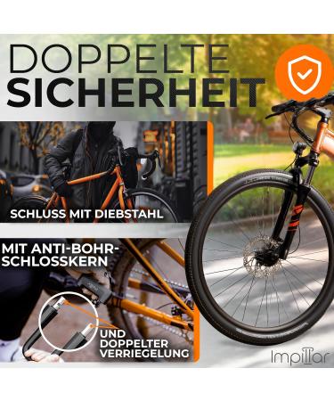 Impillar High Security Bike Lock for E-Scooter E-Bike Roller & Motorcycle | Light Bracket Lock with 1.2m Cable - Ideal for Children & Adults - Buy Online on GoSupps.com