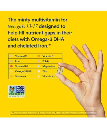 Ritual Teen Girl Vitamins with Zinc, Vitamin A, D3 for Immune Support, Omega-3 DHA & B12 for Brain Health - 60 Vegan Capsules - Buy Online on GoSupps.com