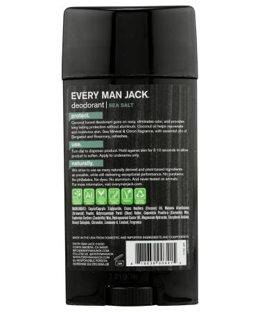 Buy EVERY MAN JACK Sea Salt Deodorant 3 oz - Natural & Effective Body Care | International Shipping Available - Buy Online on GoSupps.com