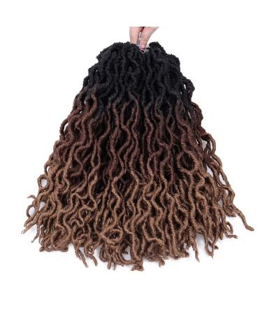 18 Goddess Faux Locs Crochet Hair - 6 Packs Gypsy Wavy Dreadlocks - 3 Tone Curly Braiding Extensions (#1B3027) | Soft & Lightweight - Buy Online on GoSupps.com