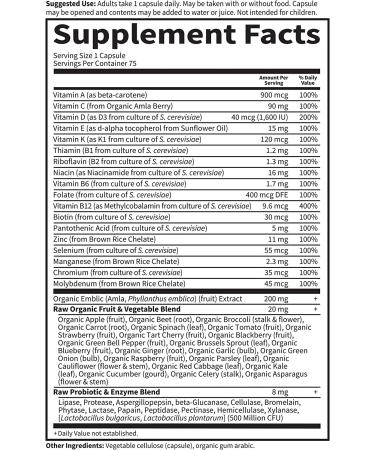 Garden of Life Vitamin Code RAW One Menâ€™s Multivitamin - 75 Vegan Capsules - Buy Online on GoSupps.com
