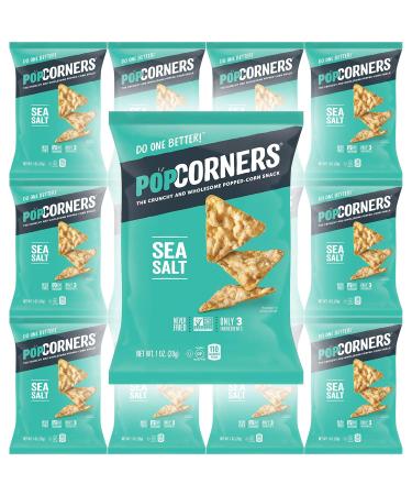 Popcorners Salt of the Earth, Crispy and Crunchy Popped Corn Chips, Gluten-Free Snack, 1oz Bag (Pack of 12, Total of 12 Oz)