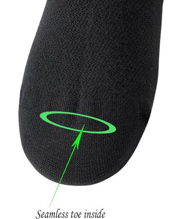 Yomandamor Men's 5-Pack Coolmax Diabetic Ankle Socks - Seamless Toe, Size 10-13, Black - Buy Online on GoSupps.com