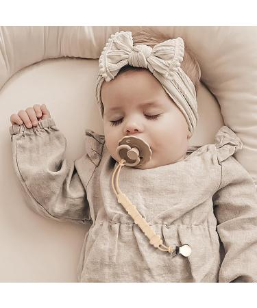 Yolnkos Silicone Frog Pacifier Clips for Baby Girls - 2-Pack Beige & Gray - Cute Clips Dummy Holder for Baby Showers - Buy Online on GoSupps.com