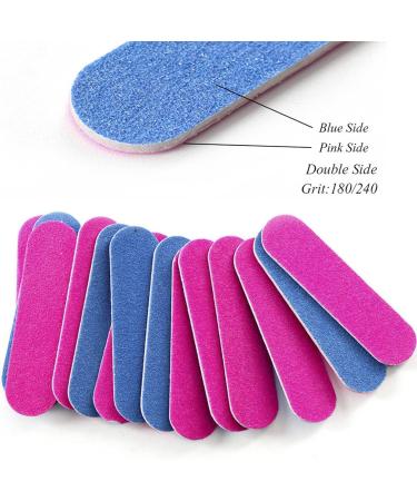 Tyatocepy 300 Pieces Nail Files Double Colour Mini Buffer Sanding 180/240 Disposable Manicure Tools - Buy Online on GoSupps.com