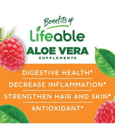 Lifeable Aloe Vera Supplement Gummies for Adults - 50mg - Natural Flavored, Gluten Free Vegan Formula - 60 Gummies - Buy Online on GoSupps.com
