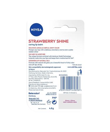 Nivea Lip Care Fruity Shine Strawberry 4.8g - Moisturizing Lip Balm for Soft, Smooth Lips - Buy Online on GoSupps.com