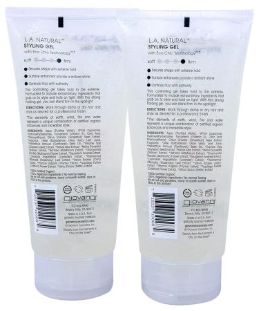 Eco Chic L.A. Natural Styling Gel 6.8 Oz 2-Pack - Eco-Friendly Hair Care - Buy Online on GoSupps.com