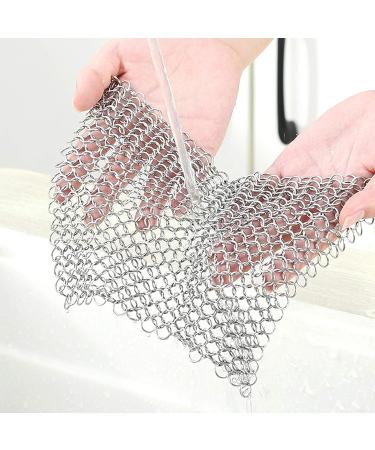 Cast Iron Cleaner Ring - Stainless Steel Scrubber & Grill Scrub for Dutch Ovens & Frying Pans | Effective Chain Network Cleaning Tool - Buy Online on GoSupps.com