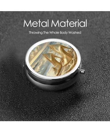 Golden High Heels Portable Metal Pill Box | Round Mini 3-Compartment | Travel-Friendly Design for Small Pills | Black - Buy Online on GoSupps.com