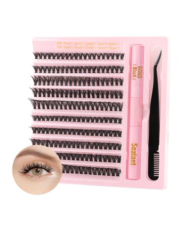 Poiuyoiu eyelash extensions set with bond and Seal eyelash glue and eyelash tweezers fake lashes 40d 50d cluster lashes 0.07 d curl diy lash extension set fluffy artificial eyelashes 40+50d-t - Buy Online on GoSupps.com