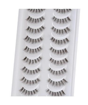 Half Lashes Cateye Wispy - 10mm Hand-Knotted Clean Band False Eyelashes | 10 Pairs Natural Look - Buy Online on GoSupps.com