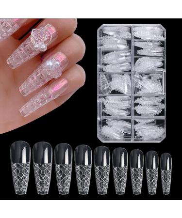 Fake Nails Tips - Full Artificial Nails in 3D Home Women Nail Tips Beginners Manicure Nails for Dating Wedding Traveling 02 - Buy Online on GoSupps.com
