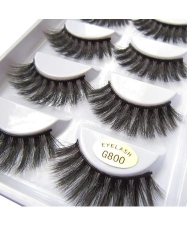 3D Fake Eyelashes - Natural Look Reusable Pairs (G800) | 5 Pieces Pack | International Shipping - Buy Online on GoSupps.com
