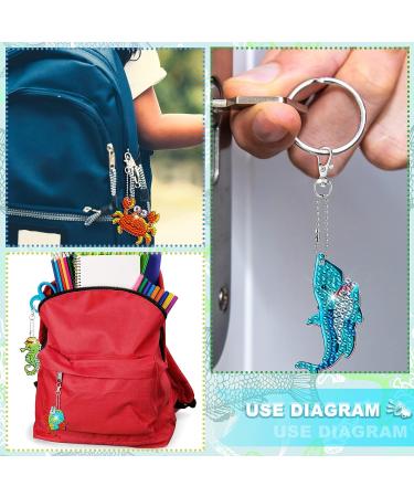 8 Pcs Gem Art Diamond Keychains for Kids DIY Crafts - Ocean Style Diamond Painting Kits for Boys and Girls Ages 8-12 - Perfect DIY Gift and Birthday Party Favors - Buy Online on GoSupps.com