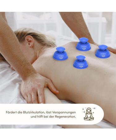 Purava Silicone Cupping Set for Fascia & Trigger Points - 4 Blue Suction Bells for Deep Tissue Massage Pain Relief & Improved Circulation (6.6x5.1cm) - Buy Online on GoSupps.com