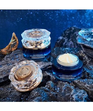 Grospe Blue Copper Peptide Face Cream - GHK-Cu Moisturizer for Wrinkles & Fine Lines Hydrating & Firming Anti-Aging Treatment for Face and Neck 1.7oz - Buy Online on GoSupps.com