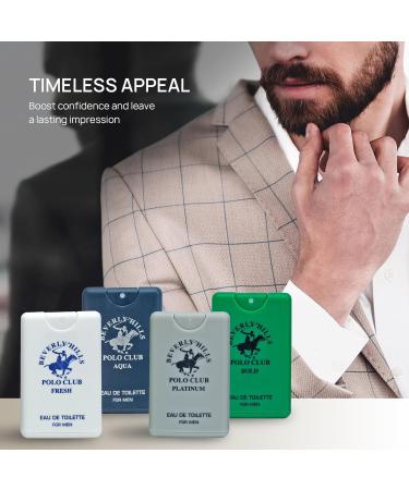Beverly Hills Polo Club MENS 4PC 20ML POCKET SPRAY - GREEN - CONTAINS FRESH/PLATINUM/BOLD/AQUA Bold Platinum Aqua Fresh - Buy Online on GoSupps.com