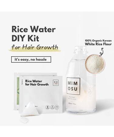 Organic Rice Water Hair Growth DIY Kit with Spray Bottle - Deep Conditioner for Damaged, Dry, Frizzy, Curly Hair - Buy Online on GoSupps.com