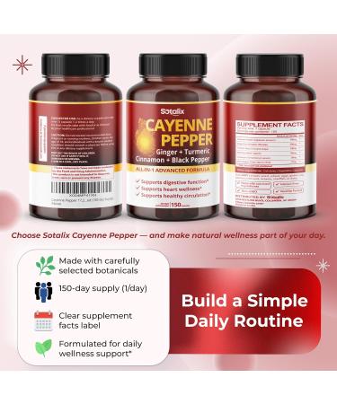 Cayenne Pepper with Ginger Turmeric Cinnamon Black Pepper - Digestion Support (150-day Supply) - Buy Online on GoSupps.com
