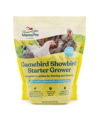 Manna Pro Gamebird Showbird Crumbles - Vitamin & Mineral Supplement for Poultry 5 Pound (Pack of 1)