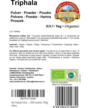 Buy Pearls ORGANIC Triphala Powder 1kg | 100% Pure & Natural | No Additives | Raw Vegan Superfood - Buy Online on GoSupps.com