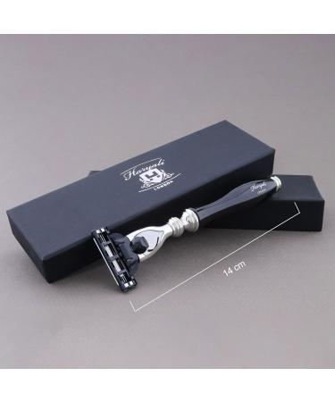 Haryali London 3 Blade Straight Razor - Elegant Black Design for Men & Women - Superior Shaving Experience - 1 Piece - Buy Online on GoSupps.com