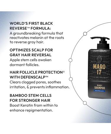 MARO17 Black+ Shampoo - Promote Hair Growth & Prevent Greying | 11.6 oz (350 ml) - Shop Internationally - Buy Online on GoSupps.com