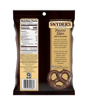 Snyder's of Hanover Milk Chocolate Covered Pretzels 6 Oz - Crunchy & Delicious - Buy Online on GoSupps.com