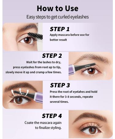 Heated Eyelash Curler with LED Display - USB Rechargeable, 4 Temp Settings, Long Lasting Natural Curl - Best Seller for Women - Purple - Buy Online on GoSupps.com