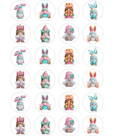 Easter Gnomes 24 edible Pre-Cut wafer paper cupcake party decorations toppers - Buy Online on GoSupps.com
