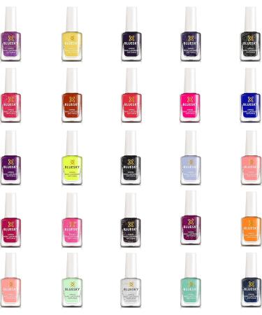 Bluesky Kids Nail Varnish - Pop Pink Emotional Peele Non-Toxic Water Based Odourless Nail Polish for Kids 7ml - Buy Online on GoSupps.com