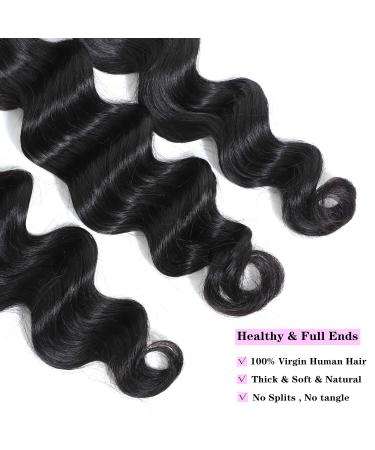 DONG H Loose Deep Wave Peruvian Virgin Human Hair Bundles - Natural Color Wet and Wavy Hair Extensions | 3 Bundles (16, 18, 20) - Buy Online on GoSupps.com
