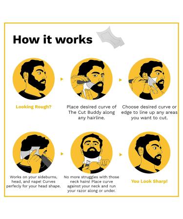 The Cut Buddy Shaping Styling Tool | AS SEEN ON SHARK TANK | 100 Clear Guide + Bonus Pencil | For Beard, Hairline, Mustache | Trimmer or Razor - Buy Online on GoSupps.com